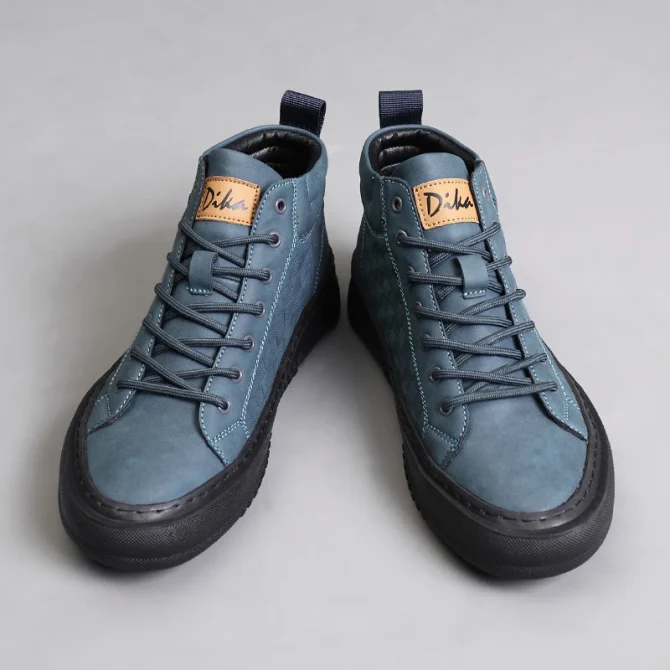 New Fashionable and Versatile Men's Shoes Casual Sports Soft Sole Soft Surface Mid-Top Retro Work Shoes - Image 6