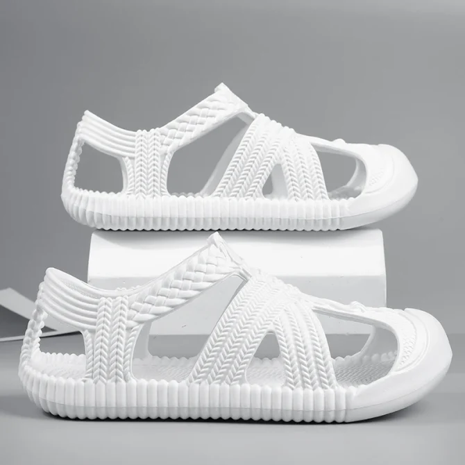 Straw Sandals Comfty Breathable cavernous shoes Men Slippers Summer Eco-friendly Flip Flop Casual Slip on Shoes Men EVA Slippers - Image 2