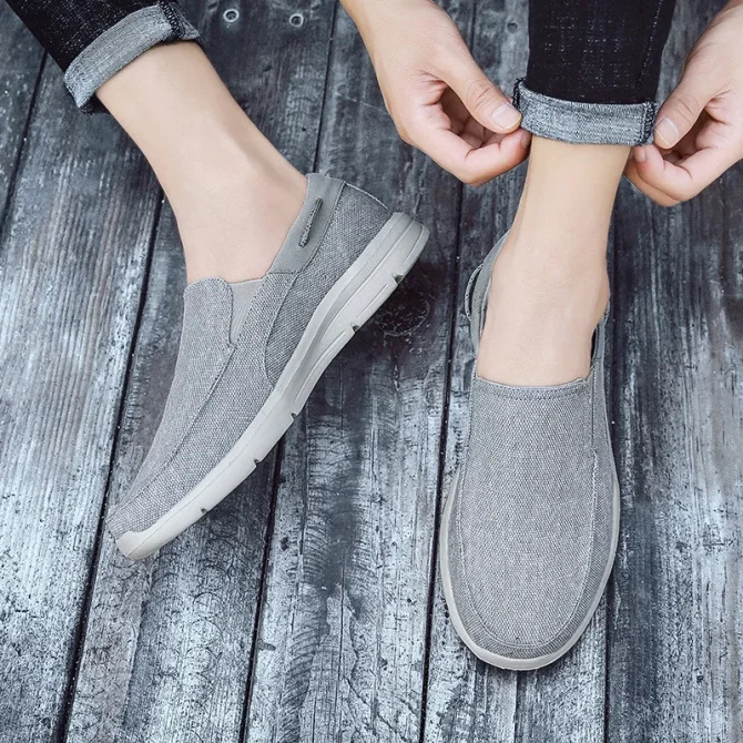 New Summer Breathable Canvas Shoes Men Loafers Slip On Sneakers Fashion Casual Men Shoes Lightweight Flats - Image 2