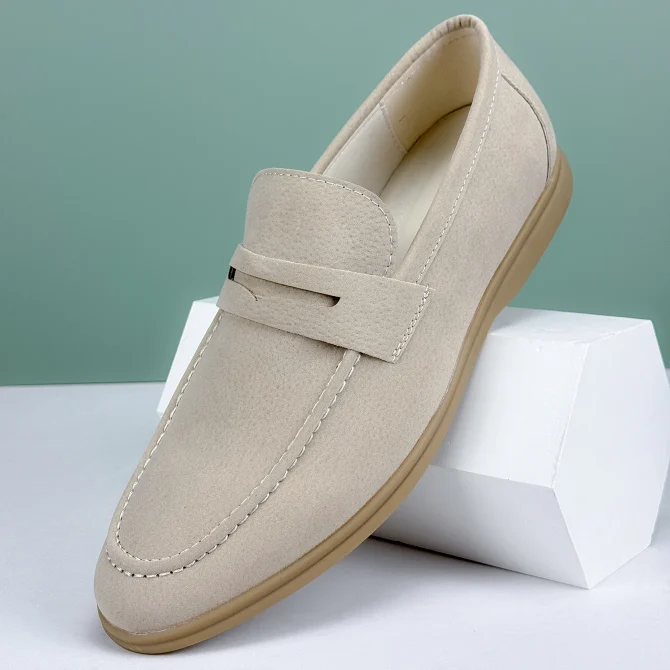 New Classic Suede Leather Men Shoes Slip On Loafers Penny Round Toe Dress Shoes Man Daily Wedding Party Business Shoes for Man - Image 2