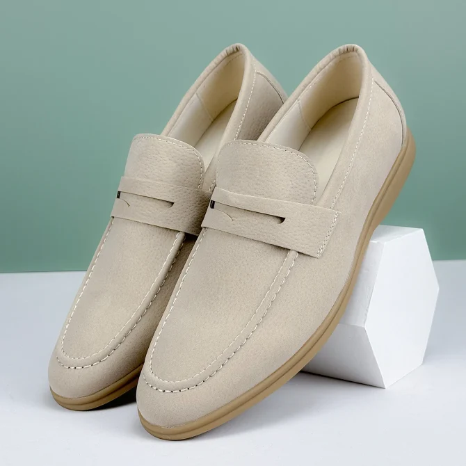 New Classic Suede Leather Men Shoes Slip On Loafers Penny Round Toe Dress Shoes Man Daily Wedding Party Business Shoes for Man - Image 4