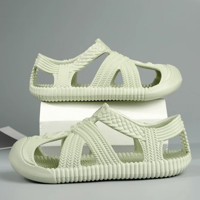 Straw Sandals Comfty Breathable cavernous shoes Men Slippers Summer Eco-friendly Flip Flop Casual Slip on Shoes Men EVA Slippers - Image 3