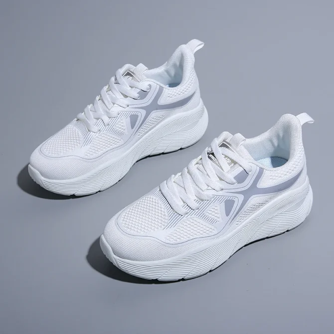 Women's Fashion Sneakers Casual Outdoor Running Training Shoes Breathable Mesh Anti-Slip Springy Lightweight Lace-Up Footwear