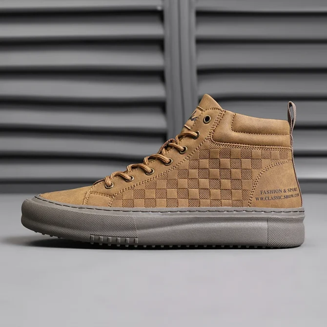 New Fashionable and Versatile Men's Shoes Casual Sports Soft Sole Soft Surface Mid-Top Retro Work Shoes - Image 2