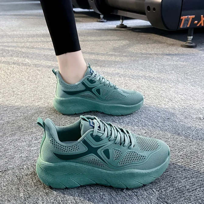 Women's Fashion Sneakers Casual Outdoor Running Training Shoes Breathable Mesh Anti-Slip Springy Lightweight Lace-Up Footwear - Image 5