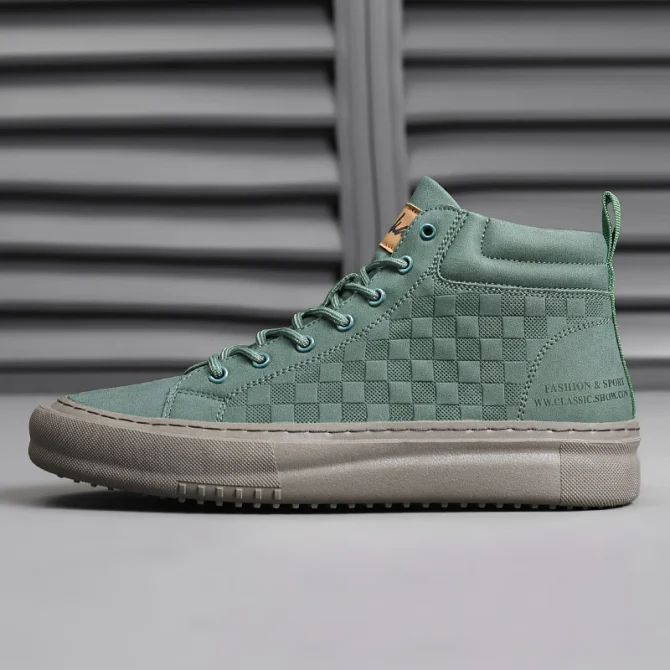 New Fashionable and Versatile Men's Shoes Casual Sports Soft Sole Soft Surface Mid-Top Retro Work Shoes - Image 3