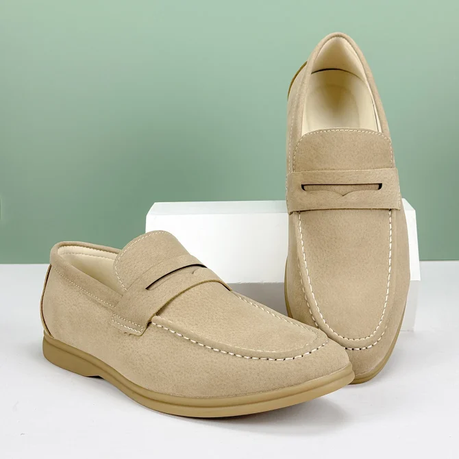 New Classic Suede Leather Men Shoes Slip On Loafers Penny Round Toe Dress Shoes Man Daily Wedding Party Business Shoes for Man - Image 5