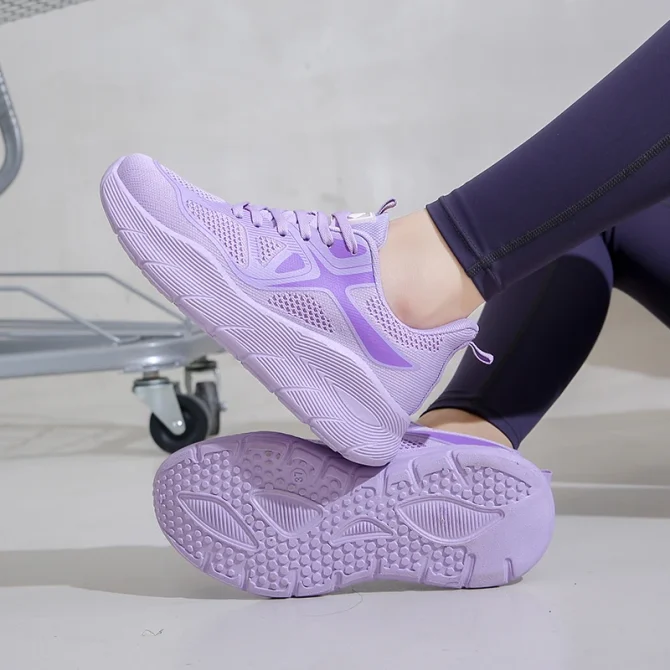 Women's Fashion Sneakers Casual Outdoor Running Training Shoes Breathable Mesh Anti-Slip Springy Lightweight Lace-Up Footwear - Image 4