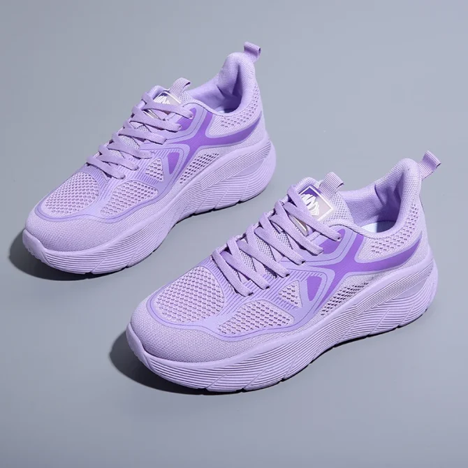Women's Fashion Sneakers Casual Outdoor Running Training Shoes Breathable Mesh Anti-Slip Springy Lightweight Lace-Up Footwear - Image 3