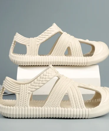 Straw Sandals Comfty Breathable cavernous shoes Men Slippers Summer Eco-friendly Flip Flop Casual Slip on Shoes Men EVA Slippers