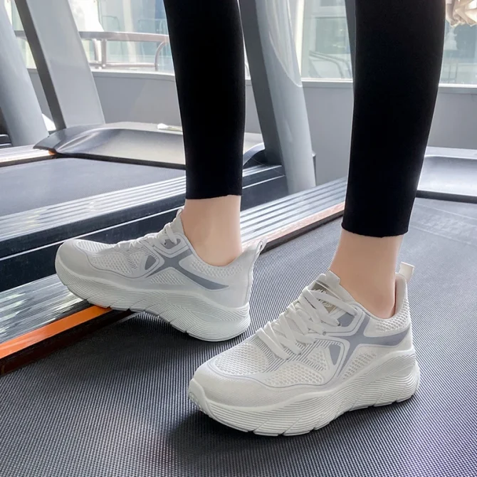 Women's Fashion Sneakers Casual Outdoor Running Training Shoes Breathable Mesh Anti-Slip Springy Lightweight Lace-Up Footwear - Image 2