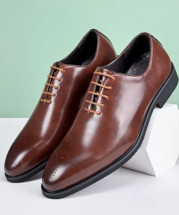 Men's Formal Leather Shoes British Style Oxford Loafers Pointed Toe Breathable Non-Slip Business