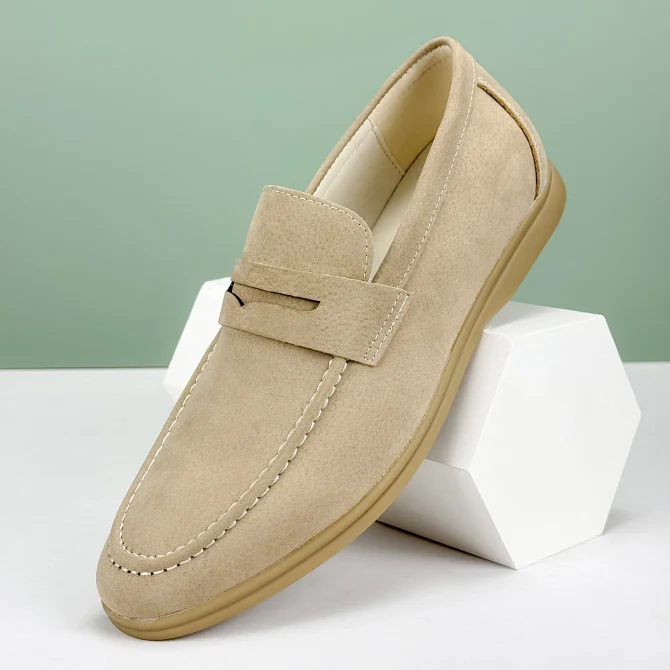 New Classic Suede Leather Men Shoes Slip On Loafers Penny Round Toe Dress Shoes Man Daily Wedding Party Business Shoes for Man - Image 3